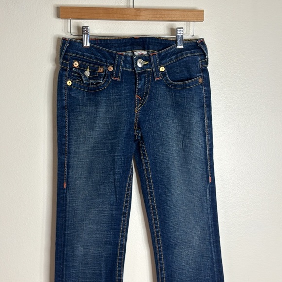 Vtg true religion ladies Y2K Becky bootcut section denim jeans made in USA SZ 27 - Picture 2 of 14